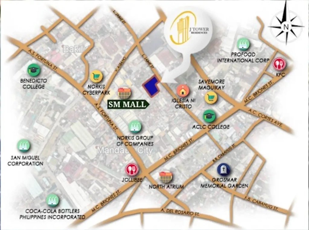 J tower residences mandaue city location map