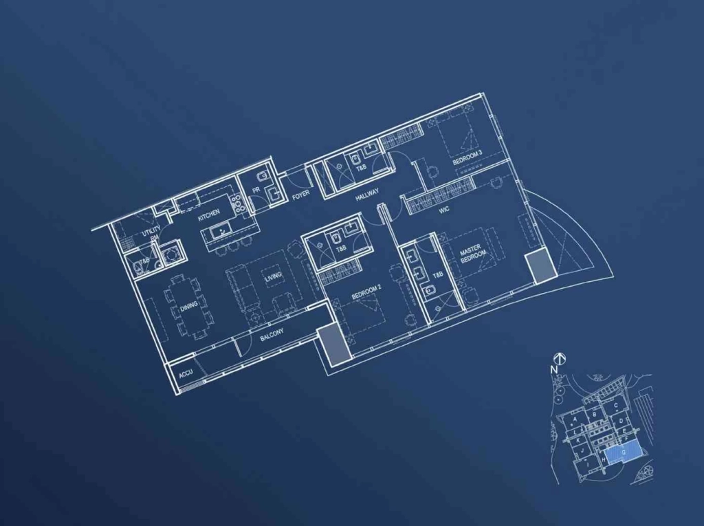 Lincoln at IPI Center 3-Bedroom Unit Layout