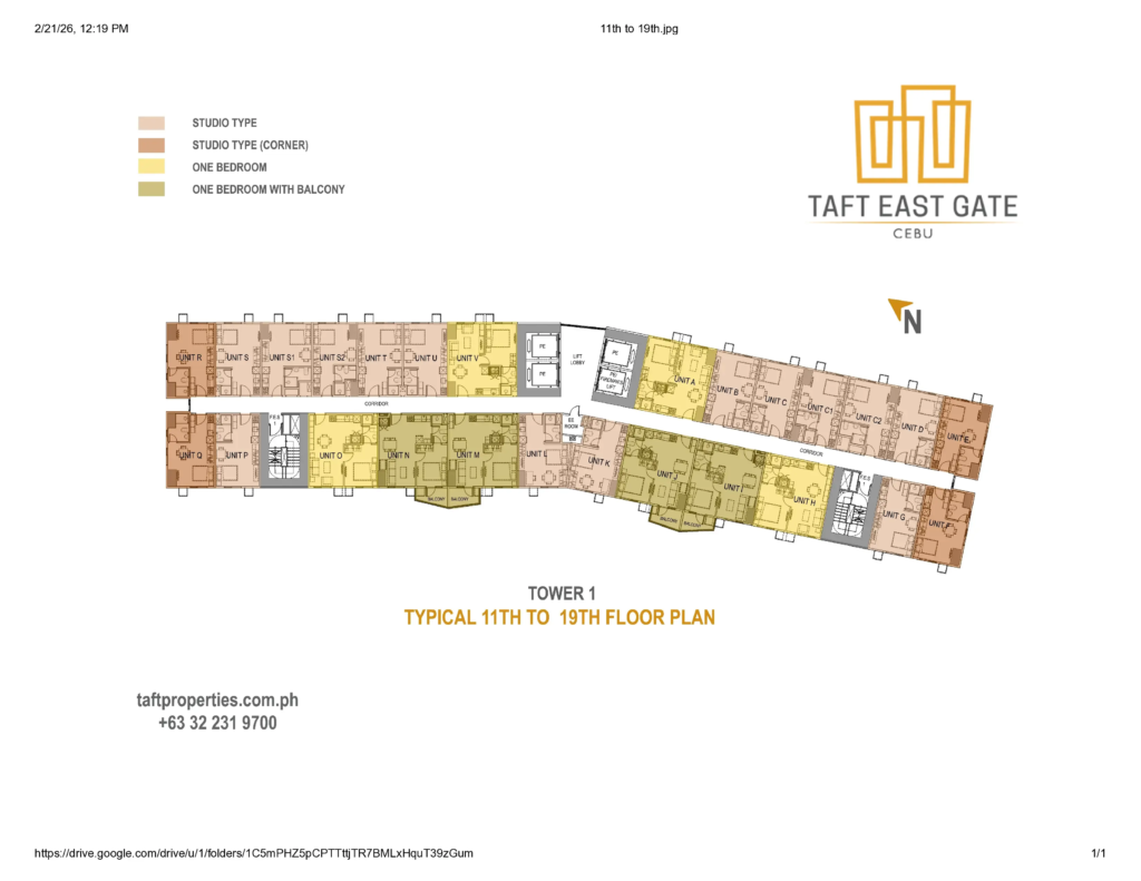 Taft East Gate 11th-19th Floor Plan