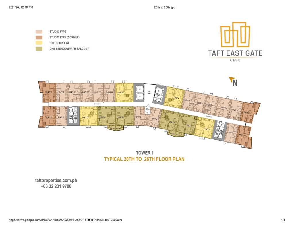 Taft East Gate 20-26th Floor Plan