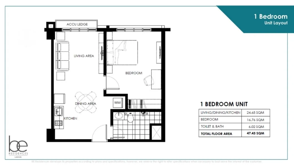 1-Bedroom Unit Layout