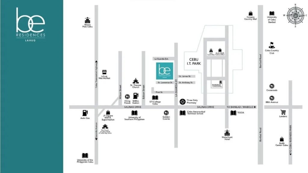 BE Residences Lahug Location Map