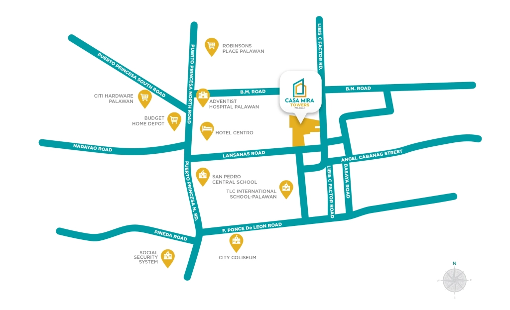Casa Mira Towers Palawan Location Map